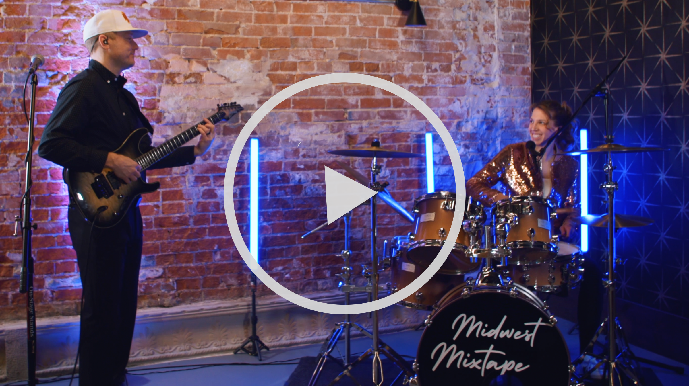 Play demo video: live music duo Midwest Mixtape, guitar and drums